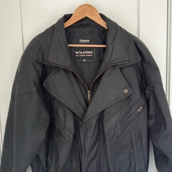Wilson’s Black Leather Jacket, Sz L - Picture 3 of 11